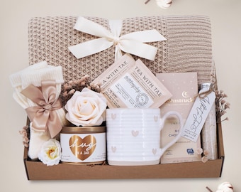 Cozy Care Comfort Package for Her, Sending a Hug for Difficult Time, Thinking of You, Sympathy Gift Basket, Bereavement Gift, Encouragement