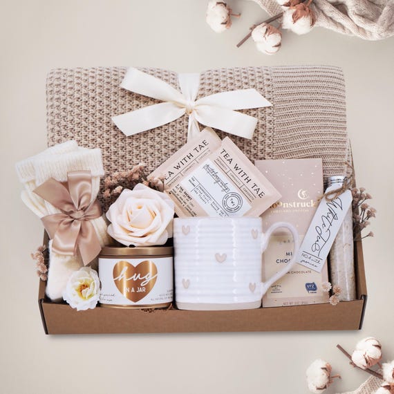 Cozy Care Comfort Package for Her, Sending a Hug for Difficult Time, Thinking of You, Sympathy Gift Basket, Bereavement Gift, Encouragement