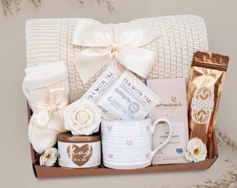 Comfort Gift Box for Her, Blanket Care Package, Thinking of You Gift, Cozy Self Care