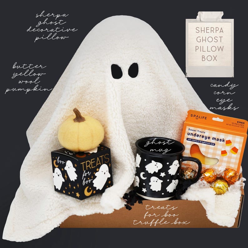 Boo Box for Girlfriend, Witchy Gift Set For Her, Halloween Care Package, Halloween Gift Box for Her, Fall Boo Basket, Spooky Gift Basket GHOST PILLOW BOX