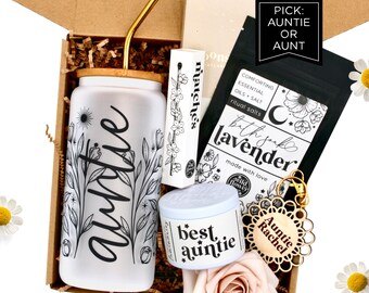 Aunt Birthday Gift Box, Aunt Proposal Box, Care Package for Her, Custom Name Tumbler Gift Box, Auntie Gift Basket, Gifts for Her