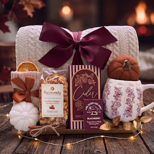 Luxury Fall Care Package for Her,  Cozy Autumn Gift Box, Warm Hygge Comfort Basket