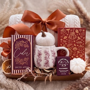 Luxury Fall Care Package for Her,  Cozy Autumn Gift Box, Warm Hygge Comfort Basket