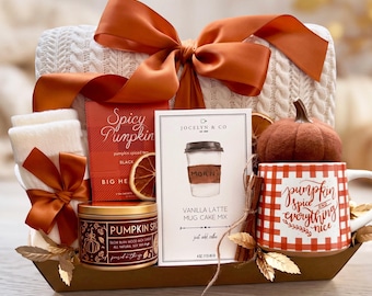 Luxury Fall Care Package for Her,  Cozy Autumn Gift Box, Warm Hygge Comfort Basket