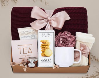 Thinking Of You Gift Box with Blanket | Gift for Her | Birthday Gift for Women | Hygge Gift Box | Personalized Gift | Sending a Hug Gift