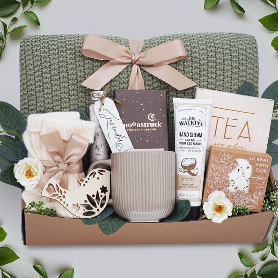 Sympathy Basket for Loss, Sending Love, Get Well Soon Gift, Gift Box for Women, Hygge Gift Box, Thinking of You Gift, Self Care Package