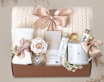 Care Package for Women, Gift Box for Her, Sympathy Sending Love and Hugs, Get Well Soon, Gift for Best Friend, Sister, Mom, Blanket Gift Box