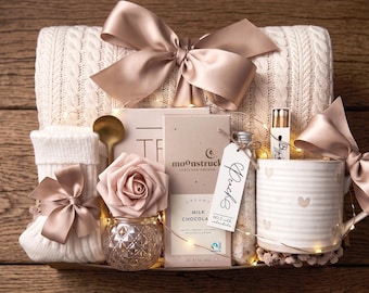 Comfort Gift Box for Her, Blanket Care Package, Thinking of You Gift, Cozy Self Care