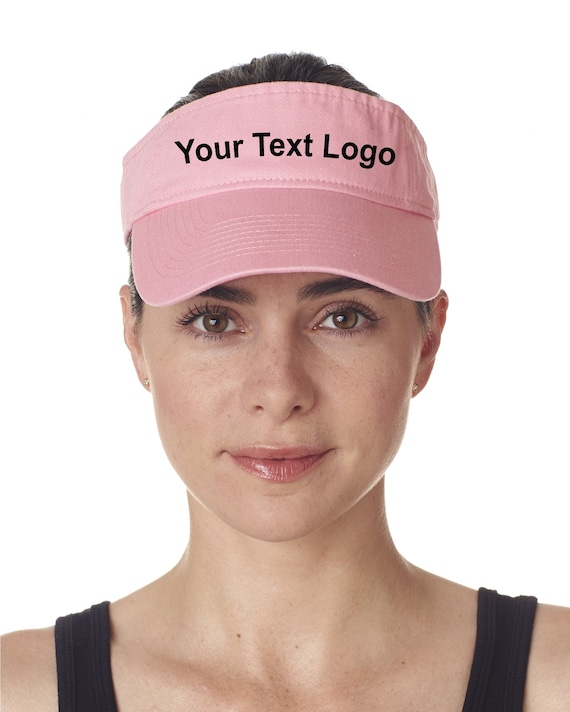 6 Sun Visors With Custom Text Logo Embroidered Etsy