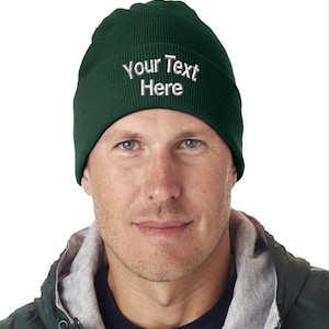 Personalized Skull Cap, Beanie Winter Hat, Custom Hat Logo Embroidered Text Personalized Gifts