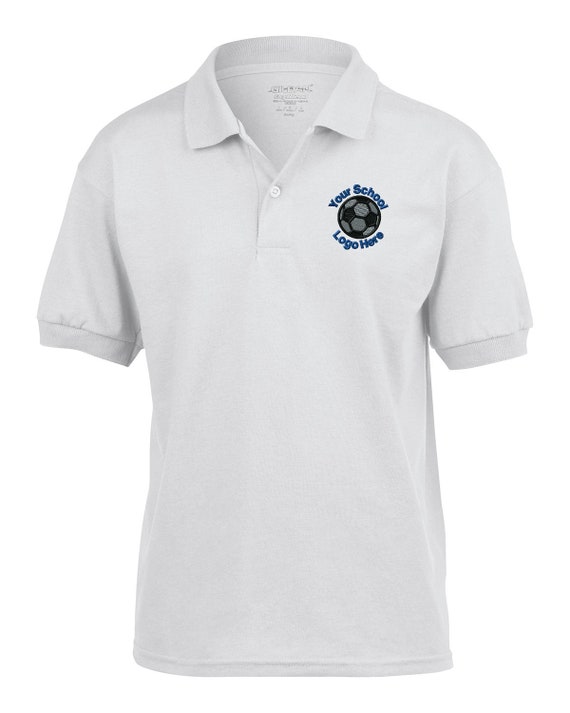 トップス muguet school ribbon polo shirt BLUE KSK8_Elementary_Embroidered_Un