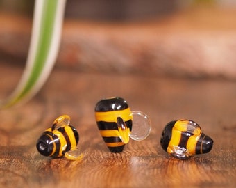 Bumble Bee Lampwork Beads Bee Beads Lampwork beads Jewellery Making  Artisan Beads