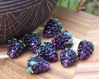 Blackberry Lampwork Beads - Berry Beads - Lampwork beads - Jewellery Making - Artisan Beads - Esmerical