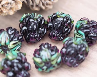 Blackberry Lampwork Beads - Berry Beads - Lampwork beads - Jewellery Making - Artisan Beads - Esmerical