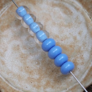 Periwinkle Blue Spacer bead set, Lampwork Handmade Beads, Small Bead Set, beads for jewellery making, crafts