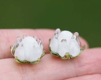 Rose Bud Lampwork Beads - Flower Beads - Lampwork beads - Jewellery Making - Artisan Beads - Esmerical