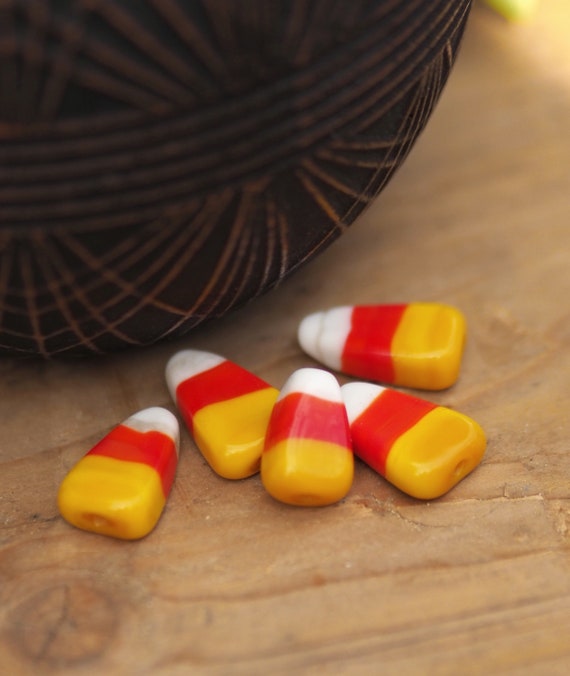 Candy corn glass beads online