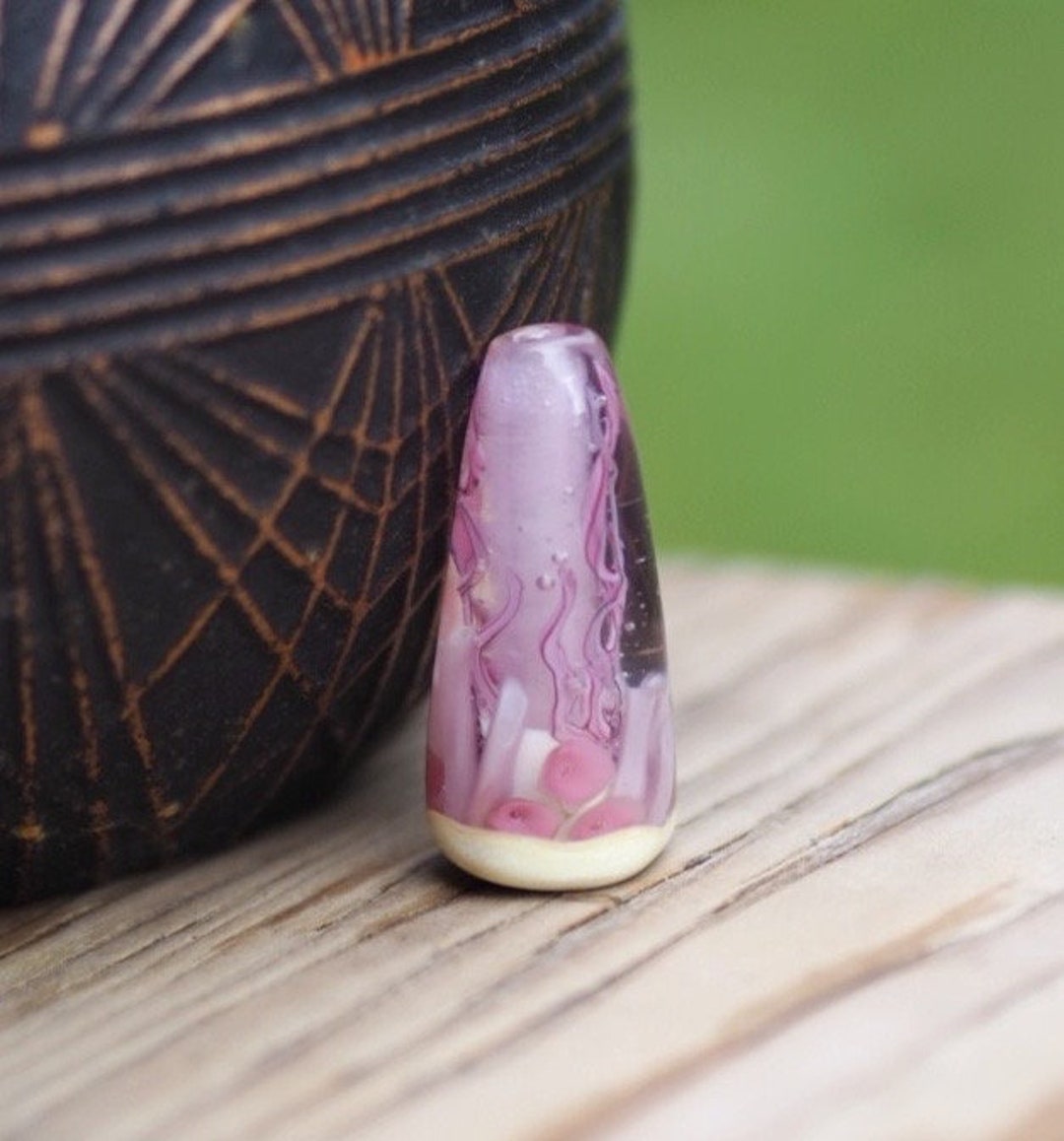 Pink Ocean Focal Lampwork Bead - Ocean Bead - Handmade Glass Bead ...