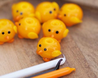 Cute Chick Lampwork Beads - Chick Glass  Beads - Handmade Animal Beads - Lampwork Beads - Glass Beads for Jewellery Making