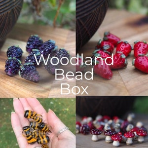 Woodland Lampwork Bead Box - Seasonal Box - Handmade Woodland Beads - Beads for Jewelery Making - Subscription Box - Glass Beads