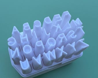 Mini Alphabet Clay Stamps: Lumios Typewriter Font, 8mm