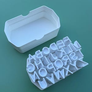 12.7mm Mini stamps for Clay. Alphabet shape. Font ARIAL. For working with polymer and pottery clay.
