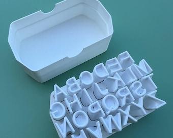 Mini Alphabet Stamps for Polymer Clay: 12.7mm Arial Font