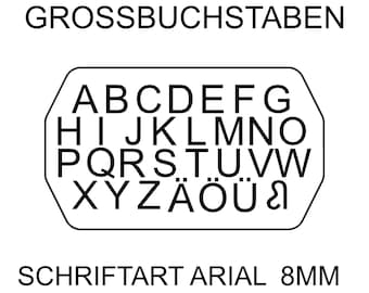 German Alphabet Mini Stamps for Polymer Clay & Pottery