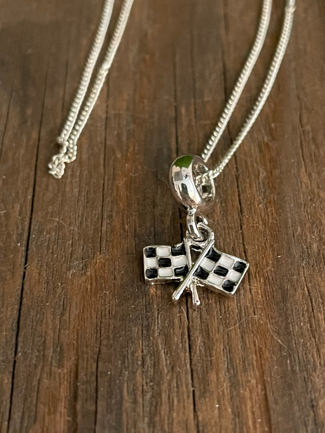Checkered Flag Pendant Etsy