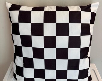 Checkered print soft pillow cover