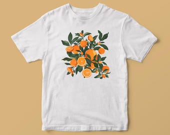 Orange Citrus Graphic T-Shirt: Fruit Lover Gift