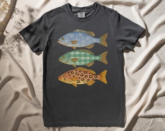 Fisherman Comfort Colors T-Shirt, Fish Coastal Aesthetic, Funny Fish Shirt