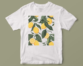 Lemon Branch T-Shirt: Fruit Lover Gift, 100% Cotton