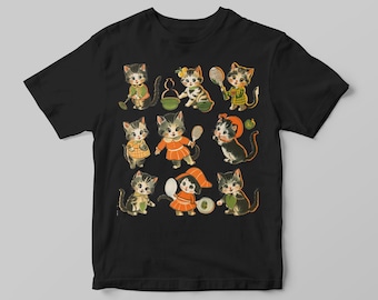 Vintage Kitten Tennis T-Shirt: Funny Cat Lover Gift