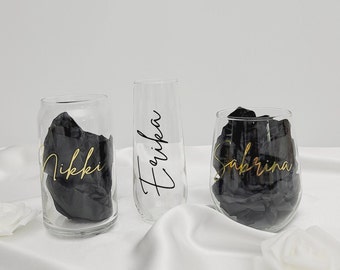 Personalized Stemless Wine Glass | Bridesmaid Proposal Gift| Personalized wine Glass | Custom Glasses| Bachelorette Party Glasses