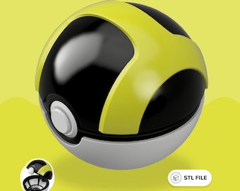 Ultra Ball Pokéball STL from Pokémon with detailed interior | STL File for 3D printing