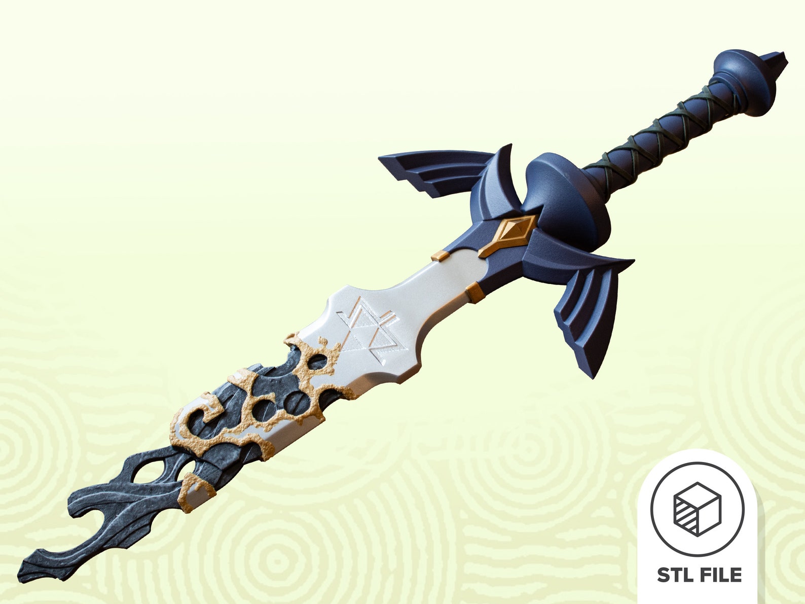 Decayed Master Sword STL File for 3D Printing Legend of Zelda Tears of