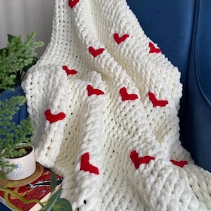 Handmade Alize Puffy Knit Baby Blanket: Soft & Plush TV Blanket