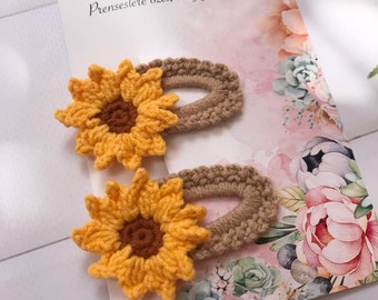 2 Stück Sonnenblumen-Haarspangen
