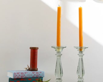 Tilbury Glass Candlestick - Green