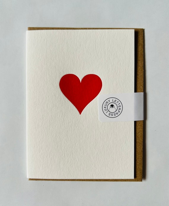 Red Heart Note Card Red Heart Card