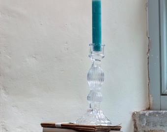 Bella Clear Glass Candlestick