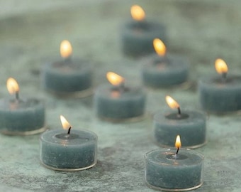 10 Tealight Candles -  Choose from 4 rustic colours