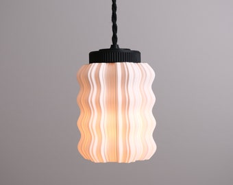 JULIE Wavy Pendant Light | Retro Hanging Corded Light | Mushroom Light | 3D Printed Light | Made by Morii