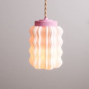 JULIE Wavy Pendant Light | Retro Hanging Corded Light | Mushroom Light | 3D Printed Light | Made by Morii