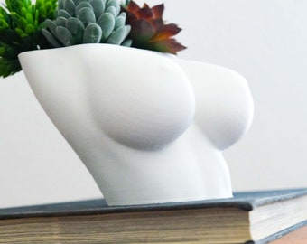 Female Boob Planter | Art Deco & Minimal Home Decor | Perfect Pot for Succulents and House Plants