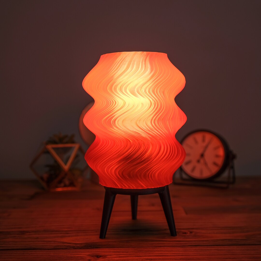 JEAN Squiggle Table Lamp Made by Morii Amber Black Etsy