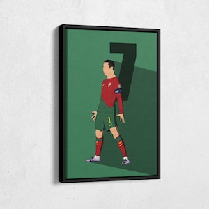 Cristiano Ronaldo lienzo arte Portugal fútbol lienzo pared arte impresión niños habitación enmarcado cartel decoración del hogar
