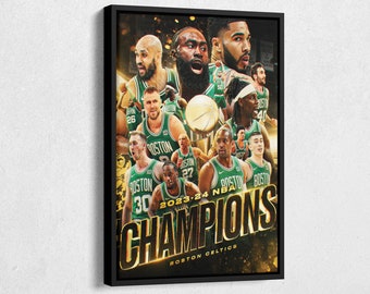 Boston Celtics 2024 NBA Championship Canvas Wall Art Home Decor Framed Poster Print
