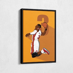 ドウェイン・ウェイド キャンバスアート マイアミヒート NBA キャンバス ウォールアートプリント 子供部屋 額入りポスター ホームデコレーション